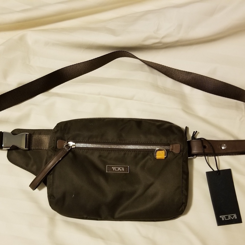 TUMI Brown Travel Waist Purse Satchel Mid-2000s